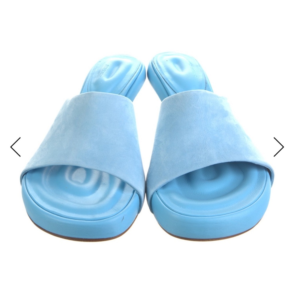 Jacquemus Light Blue Suede Slide Sandals